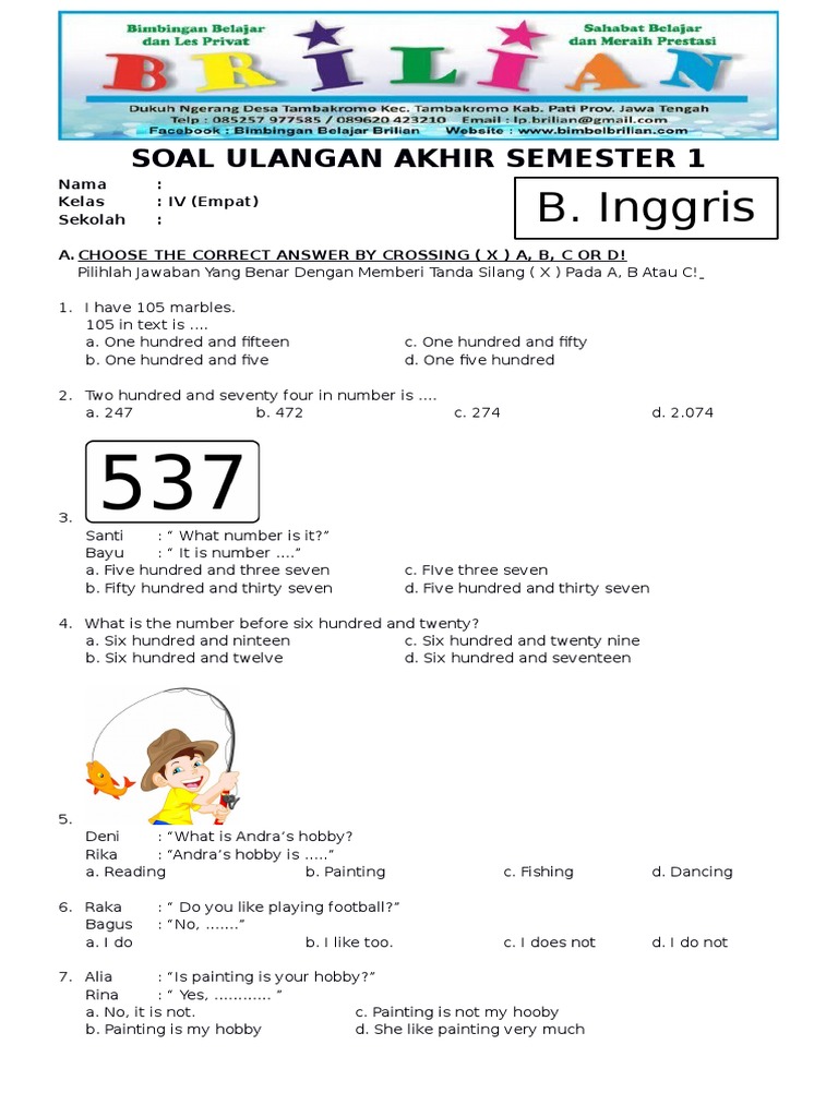 7 Rahasia Kuasai Soal Bahasa Inggris Kelas 4 Semester 2 Kurikulum 2013 Agar Nilai Bagus 7 Rahasia Kuasai Soal Bahasa Inggris Kelas 4 Semester 2 Kurikulum 2013 Agar Nilai Bagus