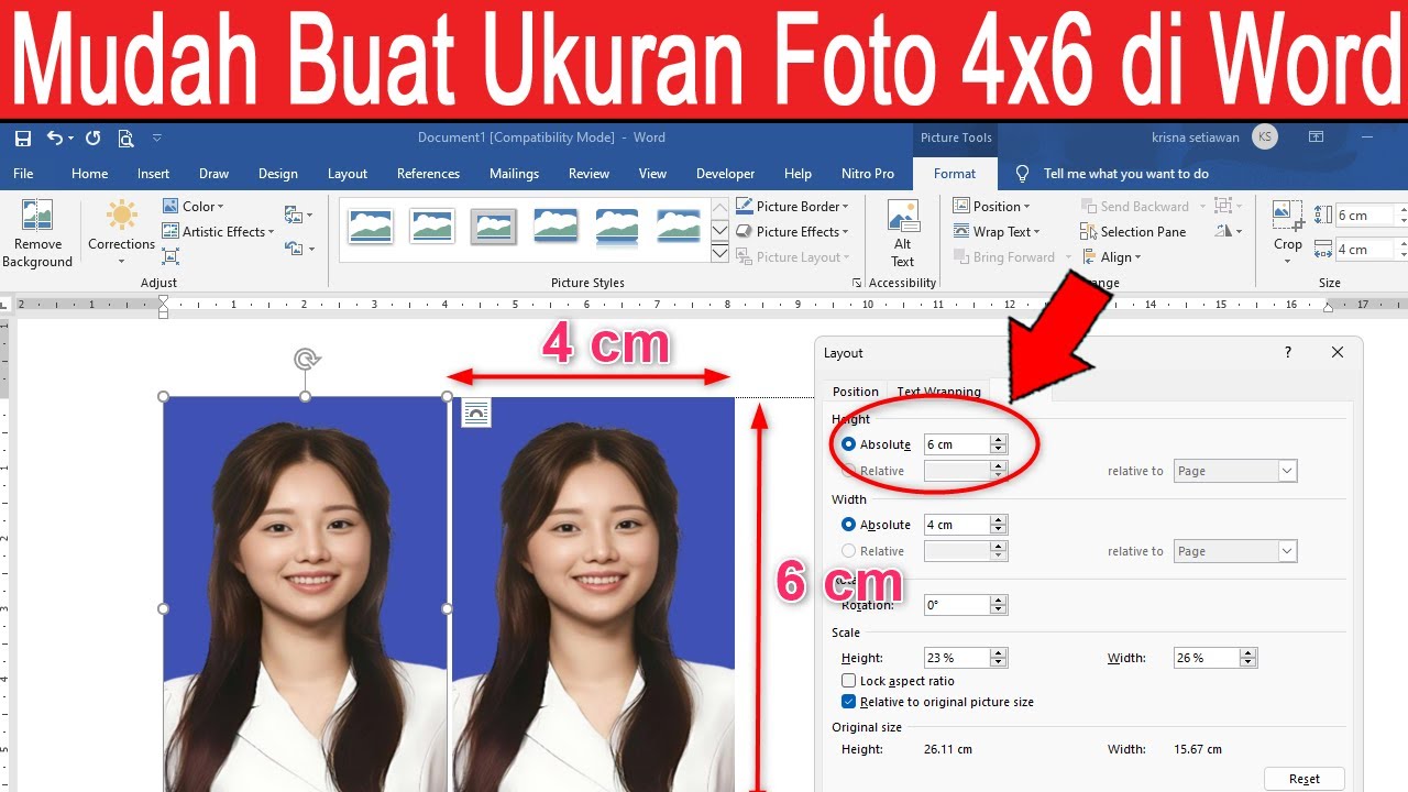 Ternyata Mudah Ini Cara Mengubah Ukuran Foto Menjadi 4×6 di Word Anti Gagal Terbaru 2026