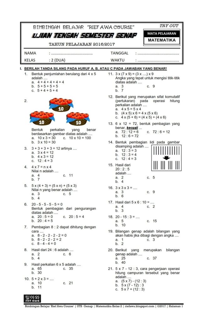 kumpulan soal kelas 3 sd semester 2 kurikulum 2013 kumpulan soal kelas 3 sd semester 2 kurikulum 2013